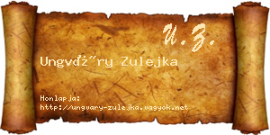 Ungváry Zulejka névjegykártya